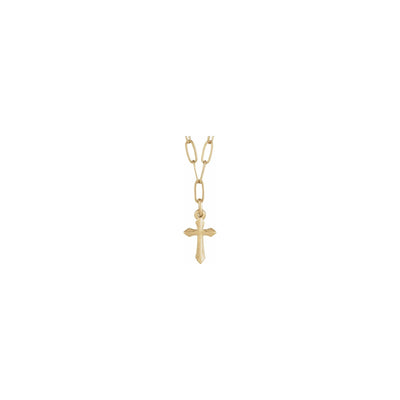 Passion Cross Paperclip Necklace (14K) front - Lucky Diamond - New York