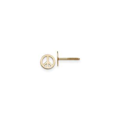 Peace Sign Flat Stud Earrings (14K) main - Lucky Diamond - New York