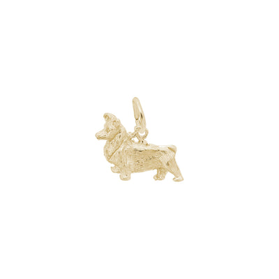 Pembroke Welsh Corgi Dog Charm yellow (14K) main - Lucky Diamond - New York