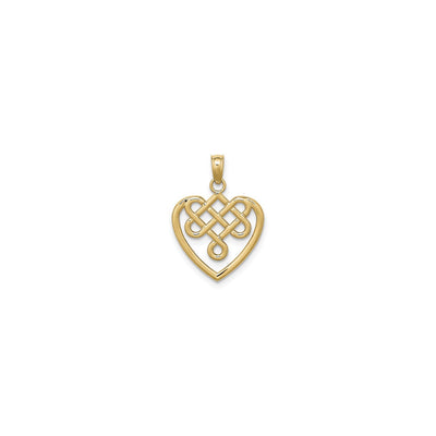 Petite Celtic Knot Heart Pendant (14K) front - Lucky Diamond - New York