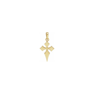 Petite Pointed Cross Pendant yellow (14K) front - Lucky Diamond - New York