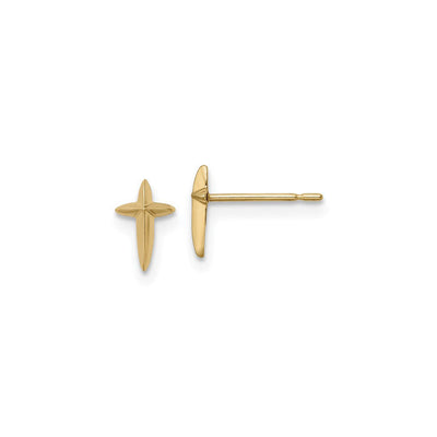 Pointy Cross Friction Stud Earrings (14K) main - Lucky Diamond - New York