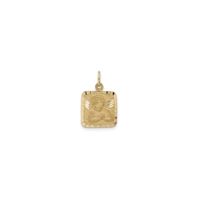 Praying Angel Square Pendant (14K) front - Lucky Diamond - New York