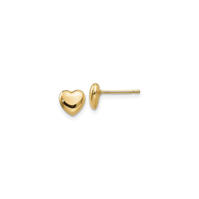 Puffed Heart Friction Stud Earrings (14K) main - Lucky Diamond - New York