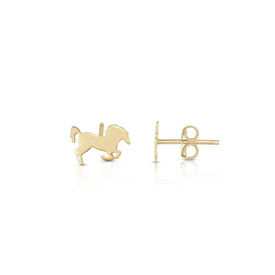 Racing Horse Stud Earrings (14K) main - Lucky Diamond - New York