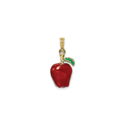 Red Apple Enamel Pendant (14K) front - Lucky Diamond - New York