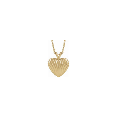 Ribbed Heart Necklace (14K) front - Lucky Diamond - New York