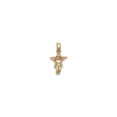 Rosy Wings Baby Guardian Angel Pendant (14K) front - Lucky Diamond - New York