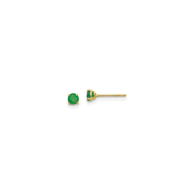 Round Emerald Stud Earrings (14K) main - Lucky Diamond - New York