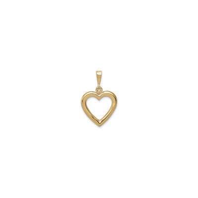 Rounded Reversible Heart Outline Pendant (14K) front - Lucky Diamond - New York