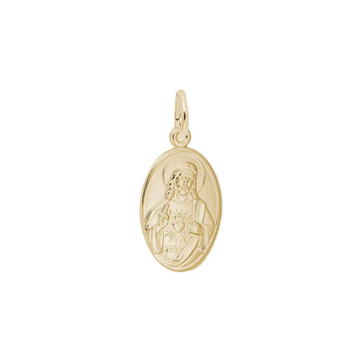 Sacred Heart of Jesus Oval Medal yellow (14K) - main - Lucky Diamond - New York
