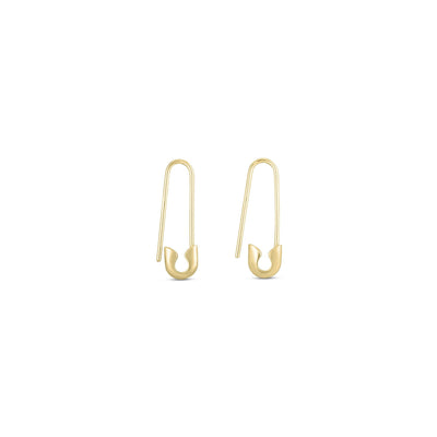 Safety Pin Earrings (14K) open - Lucky Diamond - New York