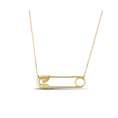 Safety Pin Necklace (14K) zoomed - Lucky Diamond - New York