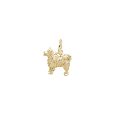 Samoyed Dog Charm yellow (14K) main - Lucky Diamond - New York