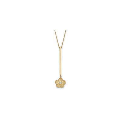 Satin Flower Dangle Necklace (14K) main - Lucky Diamond - New York
