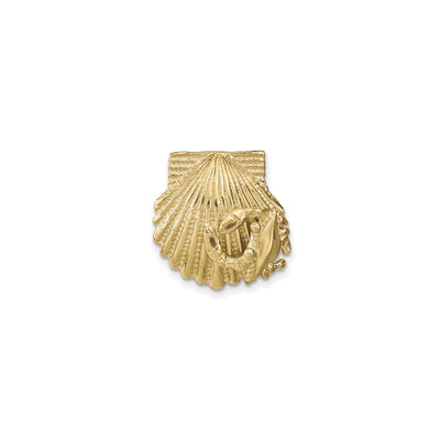 Scallop Shell with Crab Pendant (14K) front - Lucky Diamond - New York