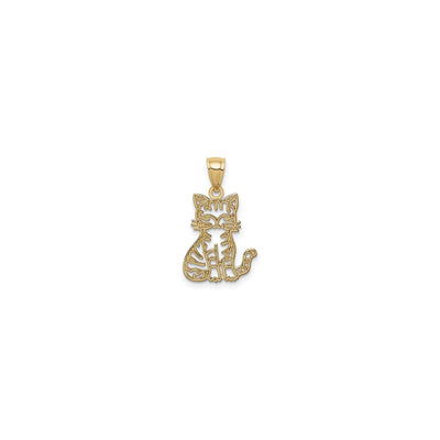Sitting Cat Cut-Out Pendant (14K) front - Lucky Diamond - New York