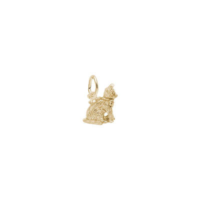 Sitting Cat Pendant yellow (14K) main - Lucky Diamond - New York