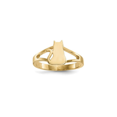 Sitting Cat Silhouette Ring (14K) main - Lucky Diamond - New York