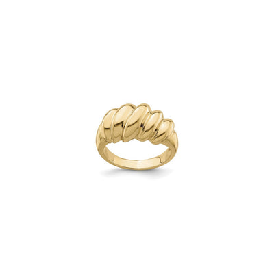 Slanted Shrimp Dome Ring (14K) main - Lucky Diamond - New York