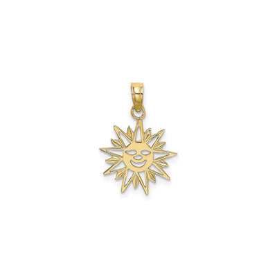 Smiling Sun Cut-Out Pendant (14K) front - Lucky Diamond - New York