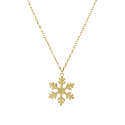 Snowflake Necklace (14K) front - Lucky Diamond - New York