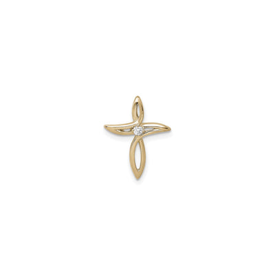 Solitaire Diamond Infinity Cross Pendant (14K) front - Lucky Diamond - New York
