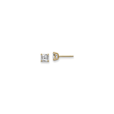 Square CZ Stud Earrings (14K) main - Lucky Diamond - New York