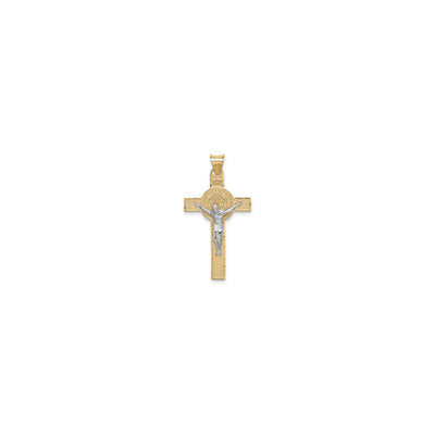 St. Benedict Medal Crucifix Pendant (14K) front - Lucky Diamond - New York
