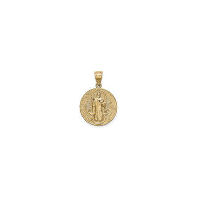 St. Benedict Textured Reversible Medal (14K) front - Lucky Diamond - New York