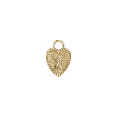St Christopher Heart Medal Pendant (14K) front - Lucky Diamond - New York