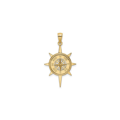 Star Frame Nautical Compass Pendant (14K) front - Lucky Diamond - New York