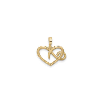 Swash Heart Outline Pendant (14K) front - Lucky Diamond - New York