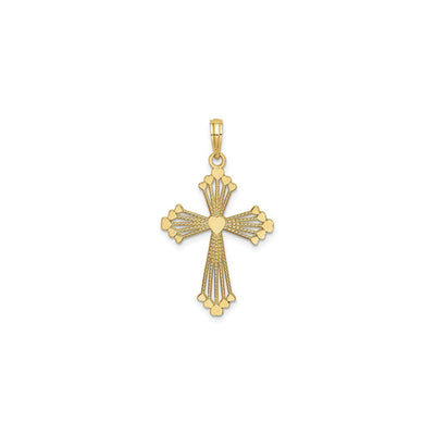 Symmetrical Heart Bunch Cross Pendant (14K) front - Lucky Diamond - New York