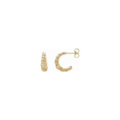 Tapered Rope Dome Hoop Earrings (14K) main - Lucky Diamond - New York