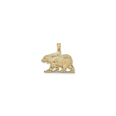 Textured Grizzly Bear Pendant (14K) front - Lucky Diamond - New York