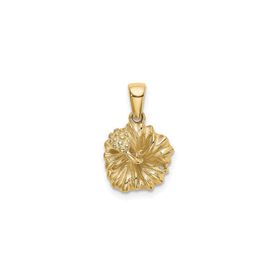 Textured Hibiscus Flower Pendant (14K) main - Lucky Diamond - New York