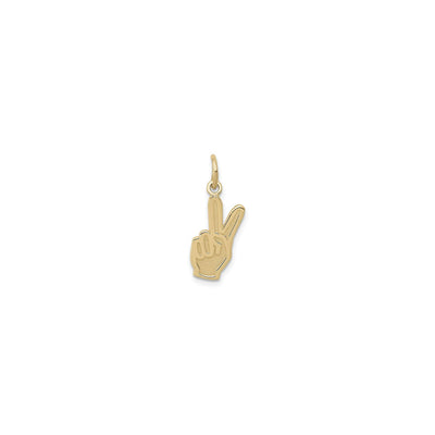Textured Peace Hand Sign Pendant (14K) front - Lucky Diamond - New York