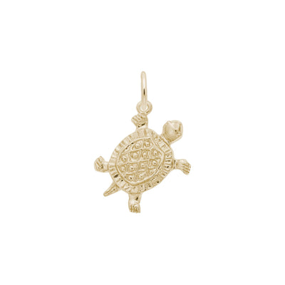 Textured Turtle Pendant yellow (14K) main - Lucky Diamond - New York