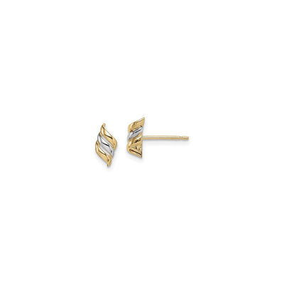 Tilted Swirl Trio Friction Post Earrings (14K) main - Lucky Diamond - New York