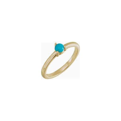 Turquoise Cabochon Stackable Ring (14K) main - Lucky Diamond - New York