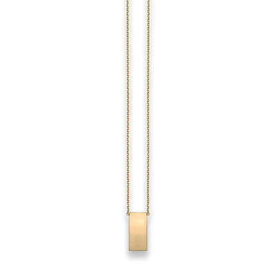 Vertical Rectangular Engravable Bar Necklace (14K) main - Lucky Diamond - New York