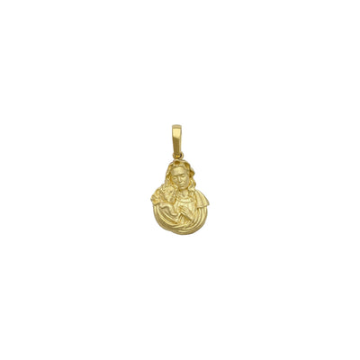 Virgin Mary and Baby Jesus Matte Pendant small (14K) front - Lucky Diamond - New York