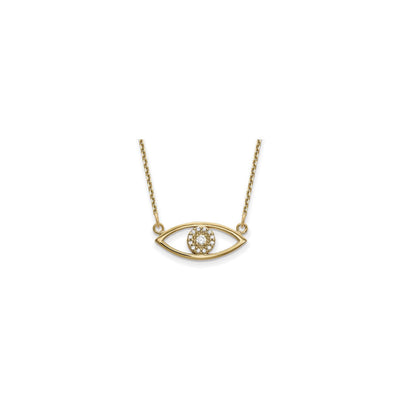 White Diamond Evil Eye Necklace (14K) main - Lucky Diamond - New York