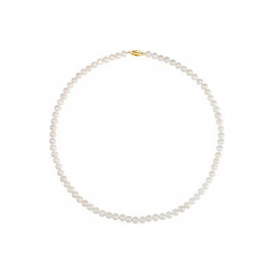 White Freshwater Pearl Necklace (14K) 18 - Lucky Diamond - New York