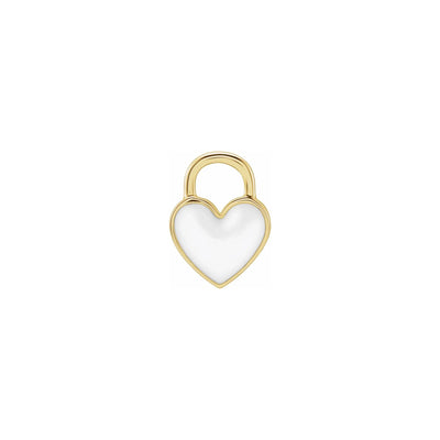 White Heart Enameled Pendant yellow (14K) front - Lucky Diamond - New York