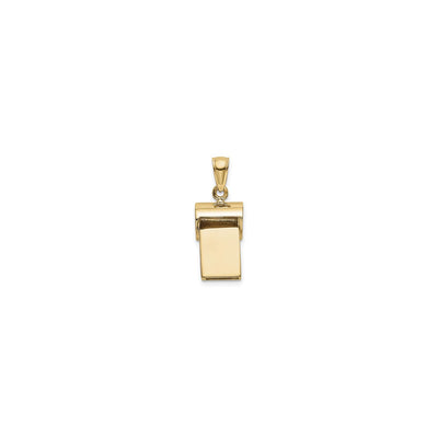Wide Golden Whistle Pendant (14K) front - Lucky Diamond - New York