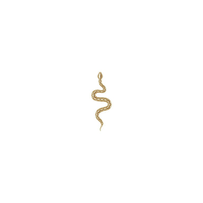 Zig Zag Grooved Snake Pendant (14K) front - Lucky Diamond - New York