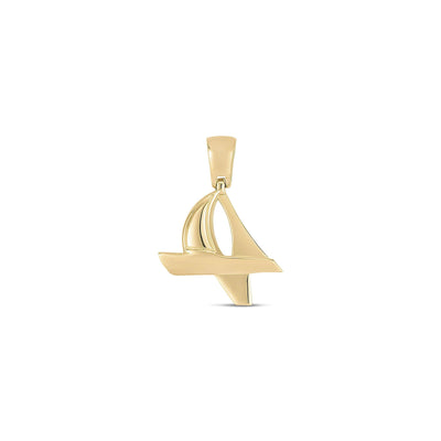 Textured Sailboat Pendant (14K) main - Lucky Diamond - New York