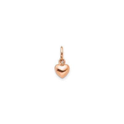 Puffed Baby Pink Heart Pendant (14K) front - Lucky Diamond - New York